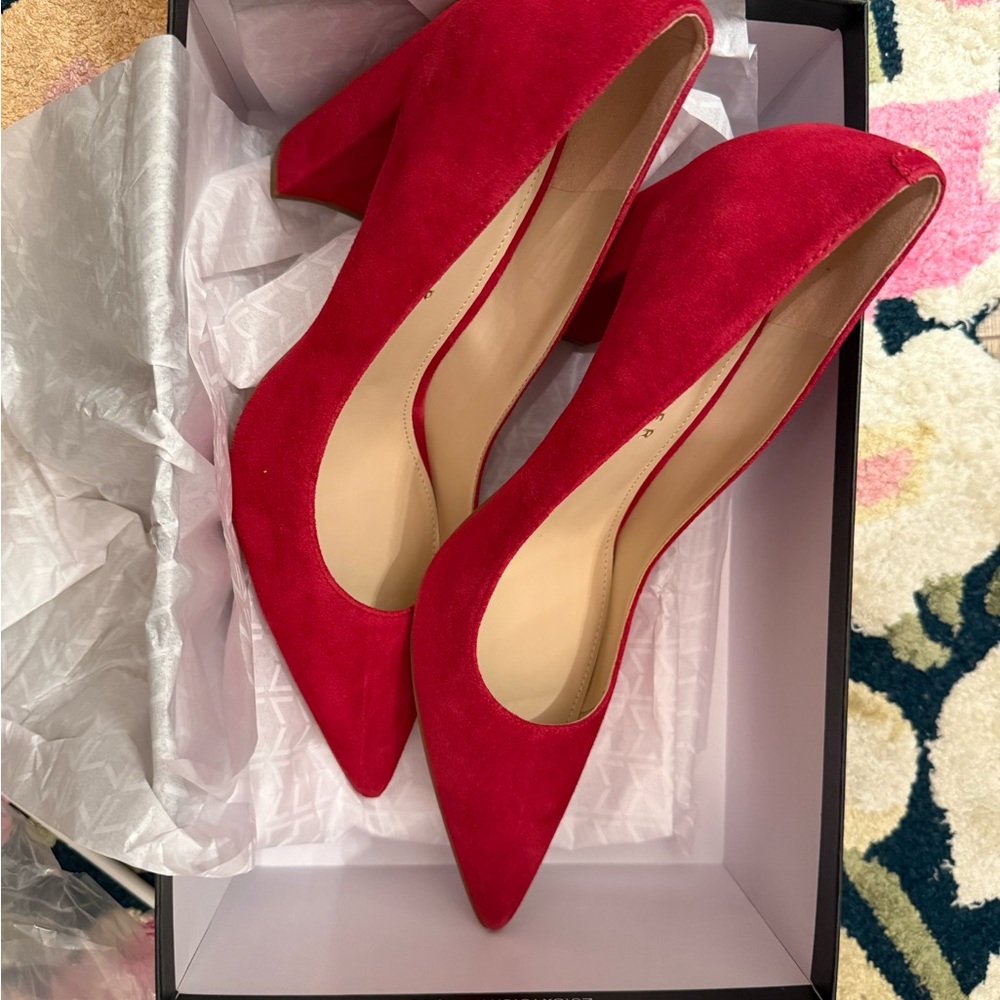 New Marc Fisher Elegant Red Suede Women's Pumps